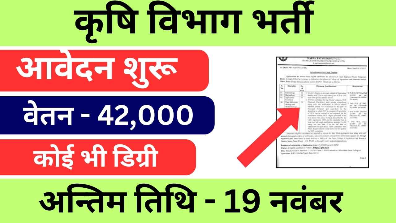 Krishi Vibhag Vacancy 2024